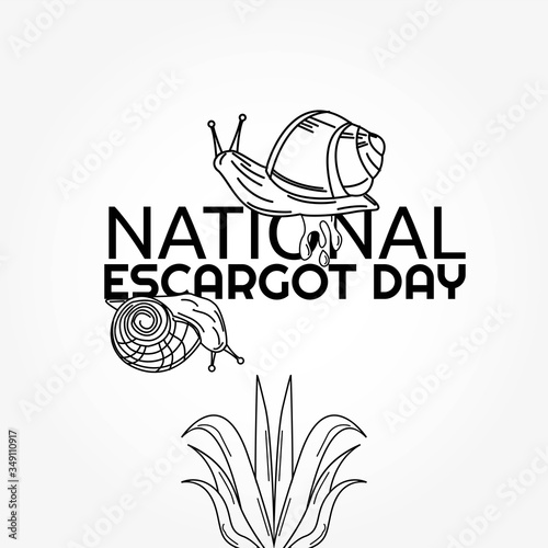 National Escargot Day Vector Illustration 