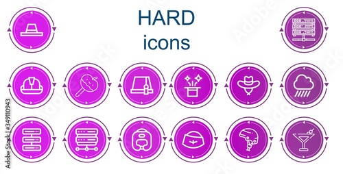 Editable 14 hard icons for web and mobile