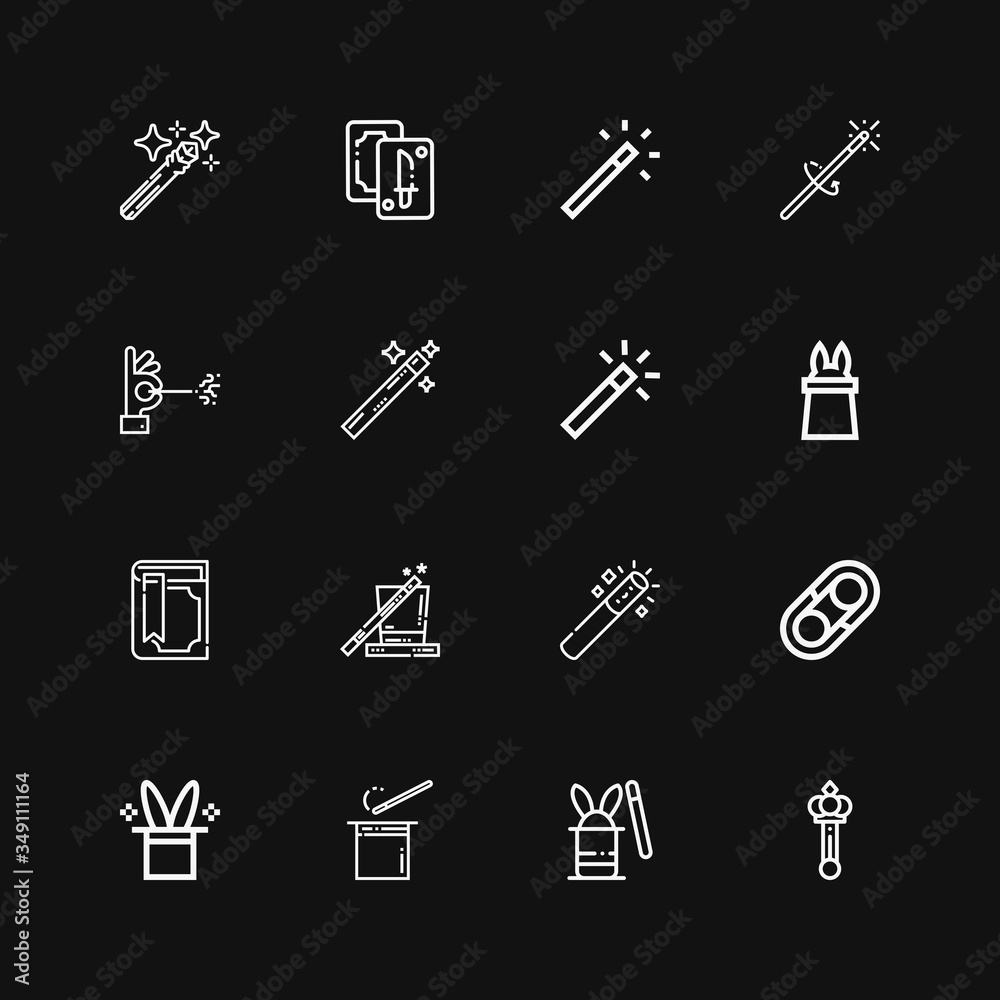 Editable 16 wand icons for web and mobile