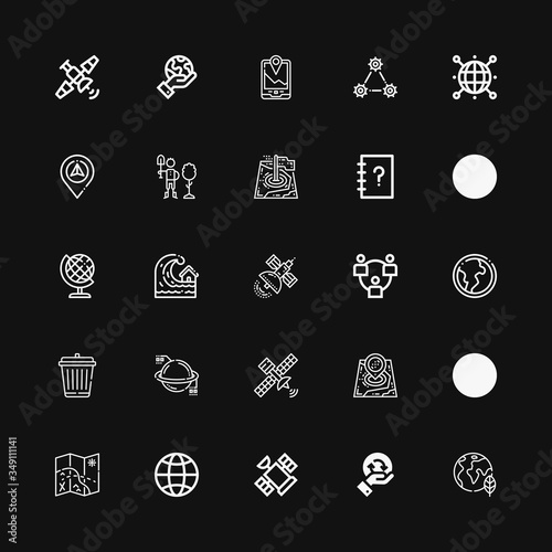 Editable 25 earth icons for web and mobile