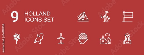 Editable 9 holland icons for web and mobile