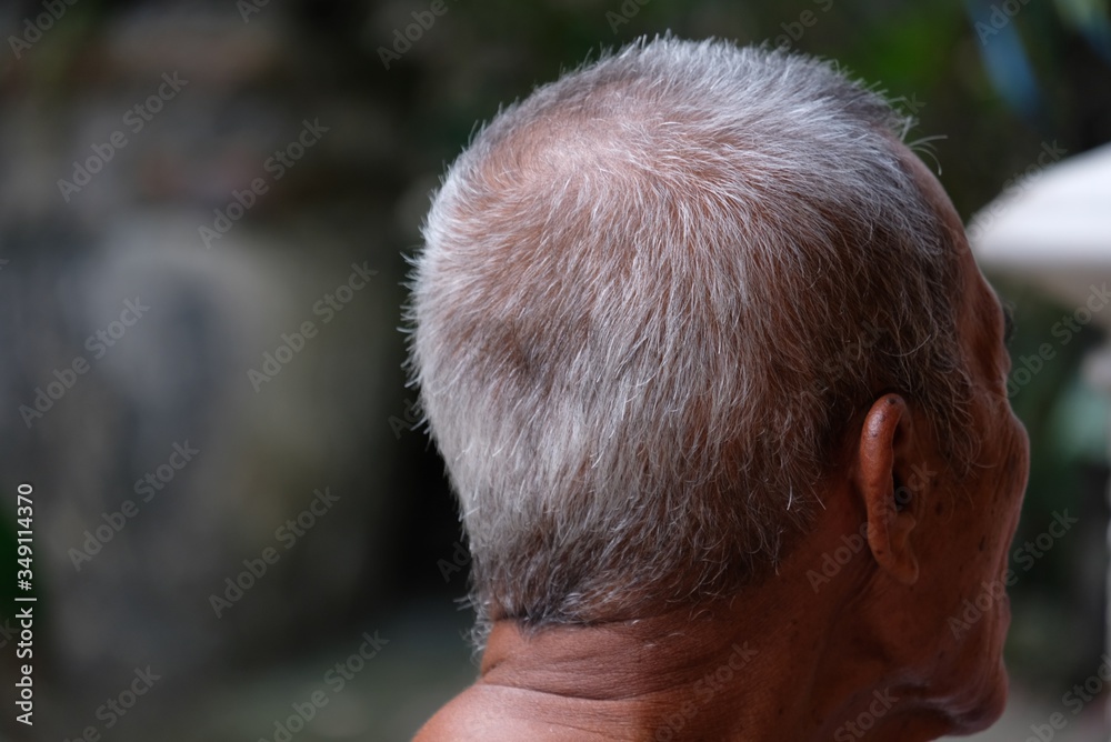 Obraz premium senior man barely bald head