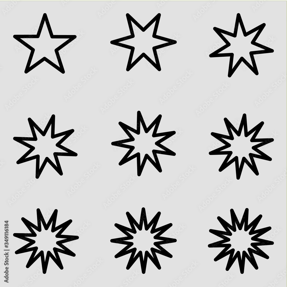 Obraz premium set of black and white stars vector design