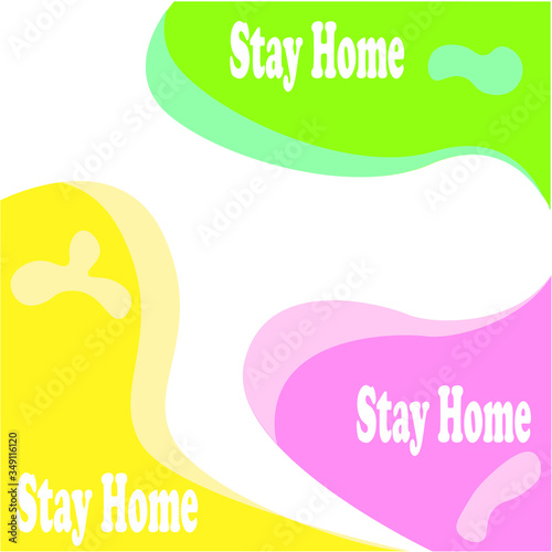 stay home concept vector ,social media sign
