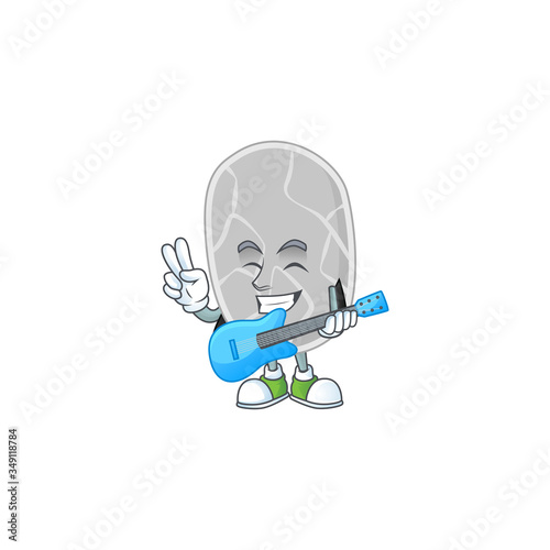 Nitrospirae cartoon character style plays music with a guitar