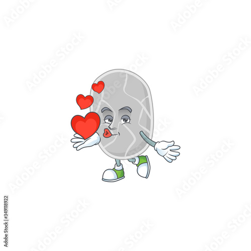 A gorgeous caricature design of nitrospirae with red hearts