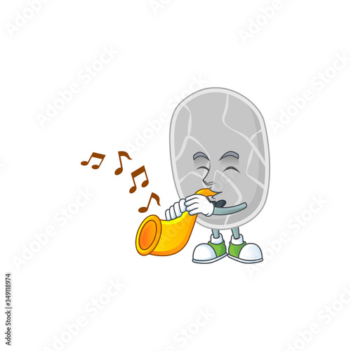 Talented musician of nitrospirae mascot design playing music with a trumpet photo