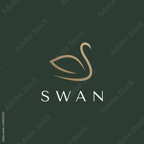 Fototapeta Naklejka Na Ścianę i Meble -  Swan logo design template vector