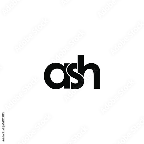 ash letter original monogram logo design