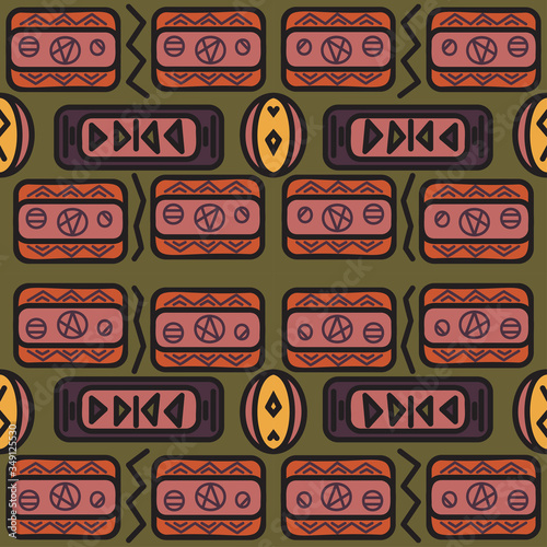 Seamless ethnic background folk african endless pattern