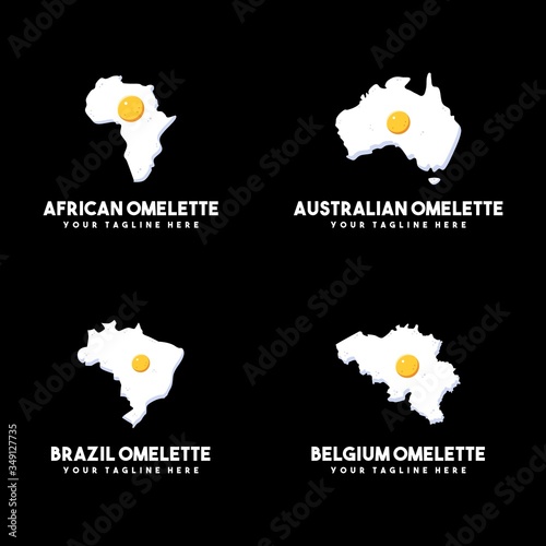 Omelette maps country logo collection