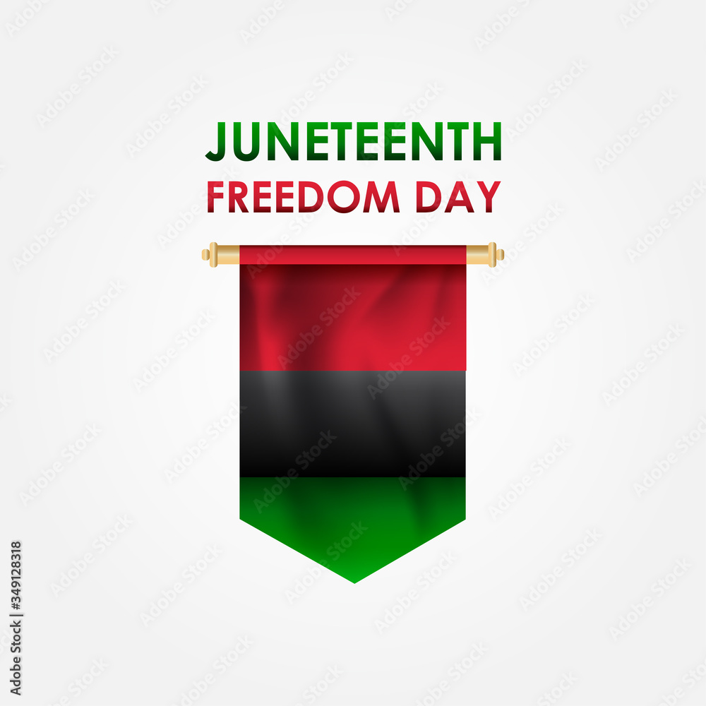Juneteenth Freedom Day With Ribbon and Flag Vector For Banner Print Juneteenth Freedom Day With Ribbon and Flag Vector For Banner Print