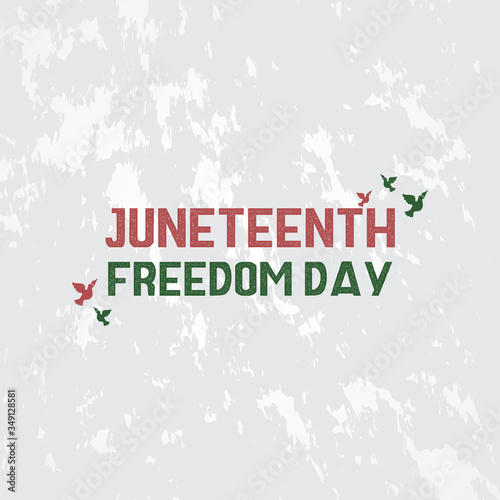 Juneteenth Freedom Day With Ribbon and Flag Vector For Banner Print