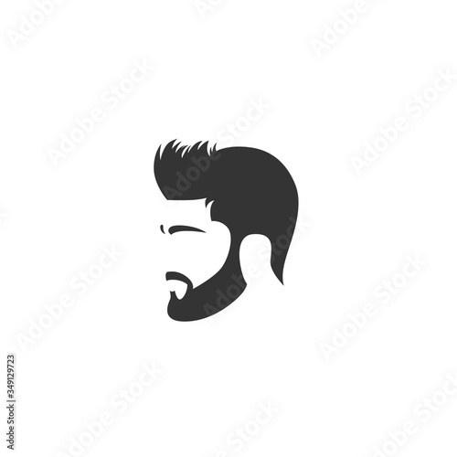 men beard and hair cut vector illustration design