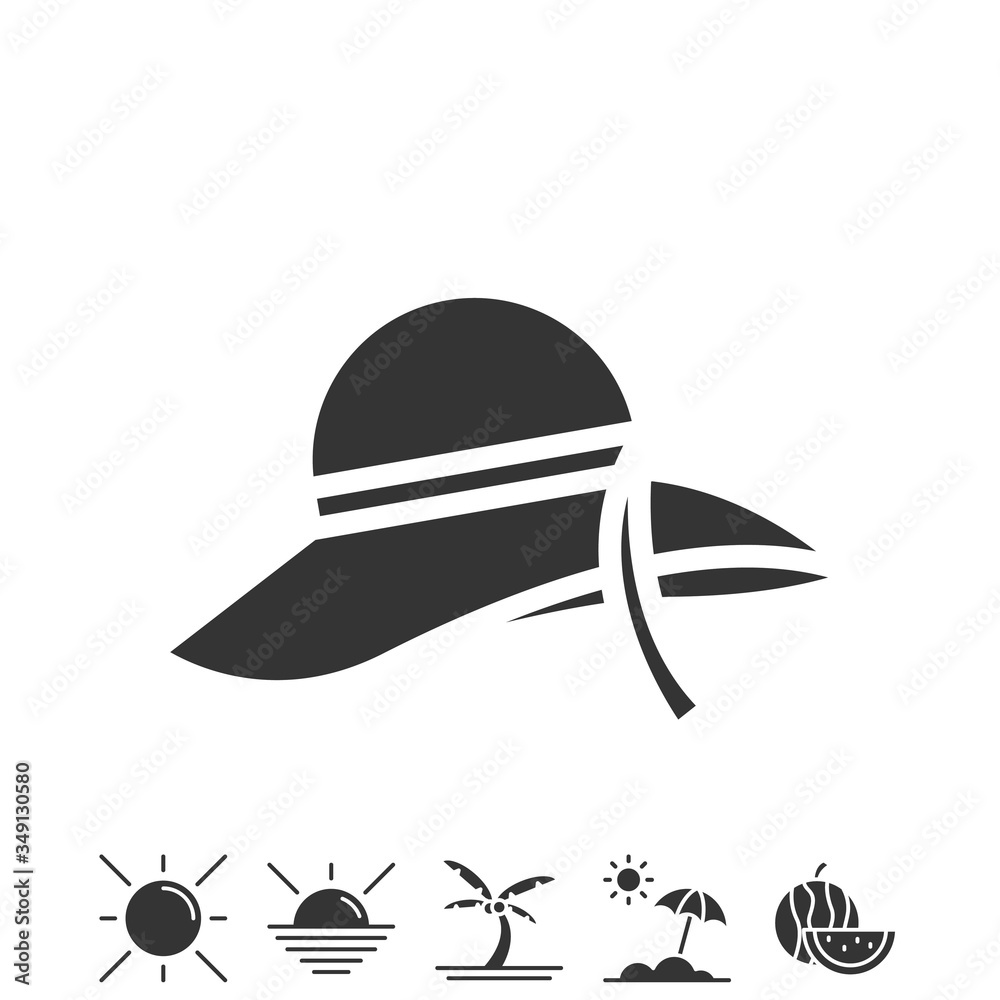 beach hat icon vector illustration design beach hat icon vector illustration design