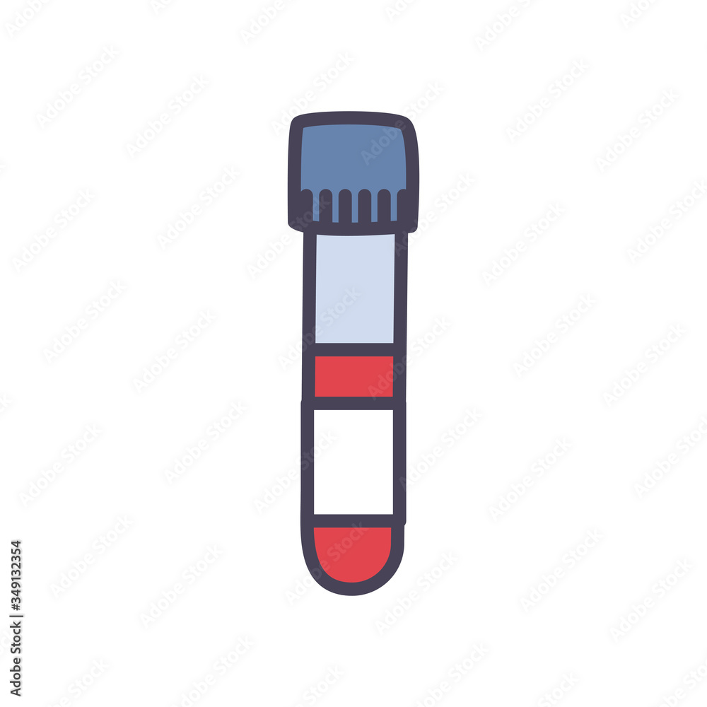 Medical blood tube fill style icon vector design