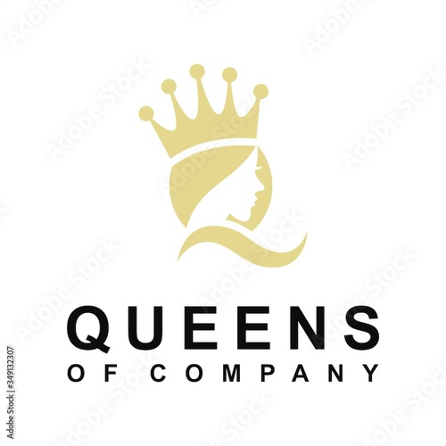 illustration beautiful face queen icon