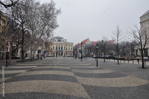 street of Bratislava in the winter