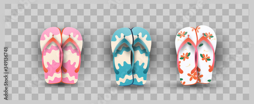 flops slippers element summer element for sale promotion,element shopping,summer promo,holidays on the beach,web banner template background vector 3D style