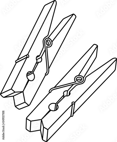 Old wooden clothespins