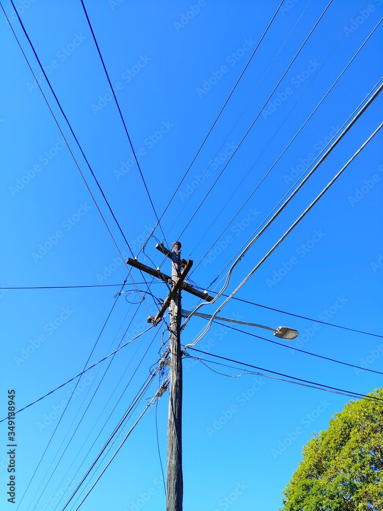 old Wooden electricity Utility Pole with Power Lines 4 directions
old Wooden electricity Utility Pole with Power Lines 4 directions