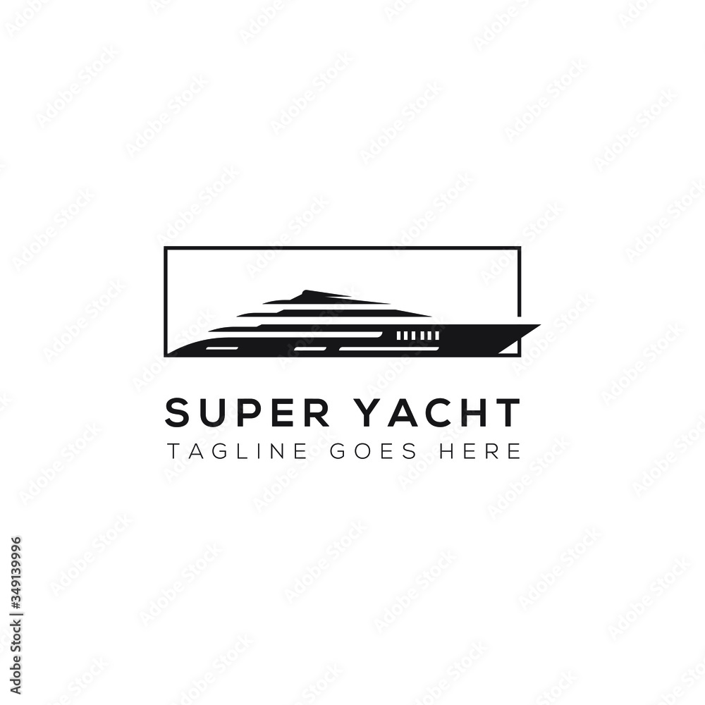 modern minimalist yacht or cruise ship logo vector