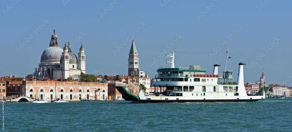  Redentore vaporetto stop on the Island of Giudecca Venice, with water bus.