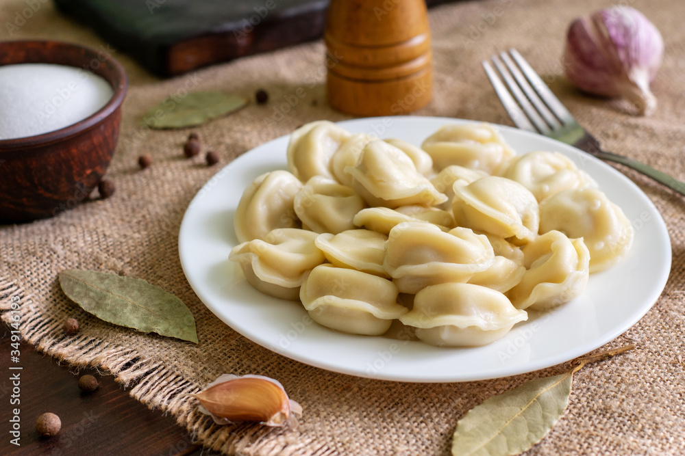 Homemade dumplings in a rustic style. Homemade dumplings in a rustic style.
