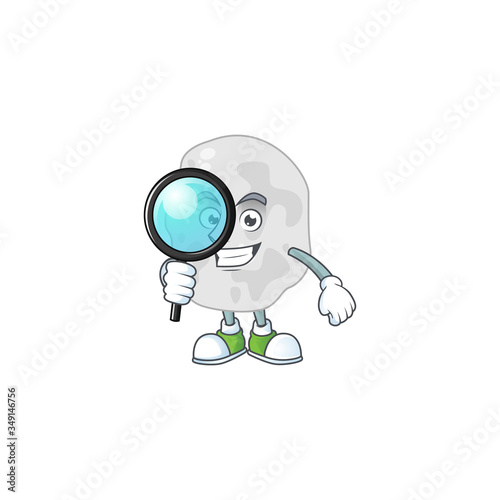 cartoon drawing concept of planctomycetes working as a Private Detective