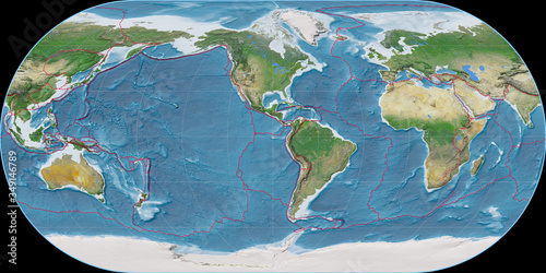 Ortelius Oval (90W), satellite A, tectonic plates photo