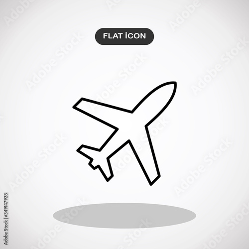 Vector airplane Icon.Simple logo vector illustration for graphic and web design.