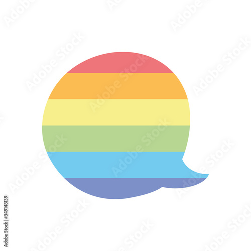pride speech bubble icon, flat style