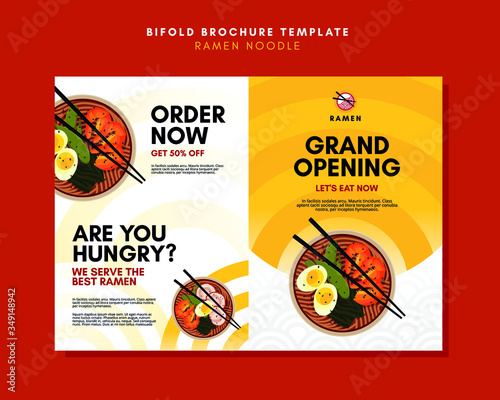 Brochure Template with premium vector ramen bowl