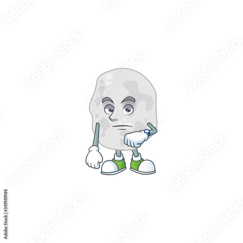 Planctomycetes showing waiting gesture cartoon design concept