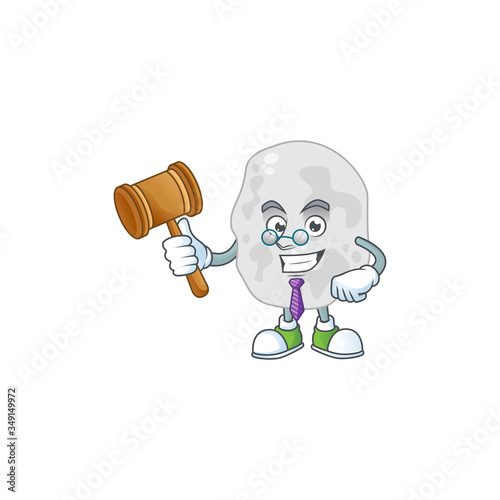 A wise Judge planctomycetes cartoon mascot design wearing glasses
