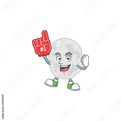 Planctomycetes Cartoon character design style with a red foam finger
