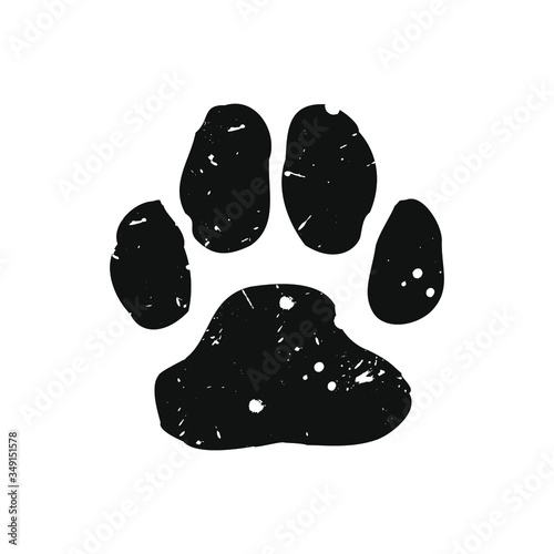 Paw Prints. Logo. Vector Illustration. Isolated vector Illustration. Grunge.