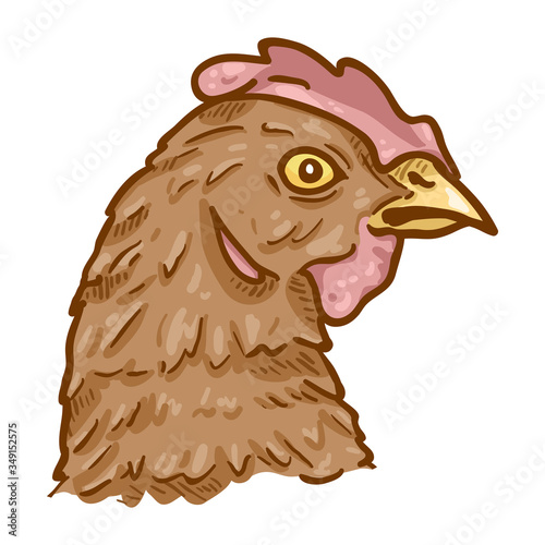 Vector Cartoon Hens Head