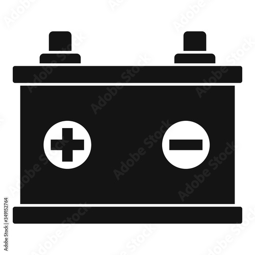 Car battery icon. Simple illustration of car battery vector icon for web design isolated on white background