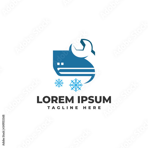 Air Conditioner Repair & Service Logo Vector Icon Illustration