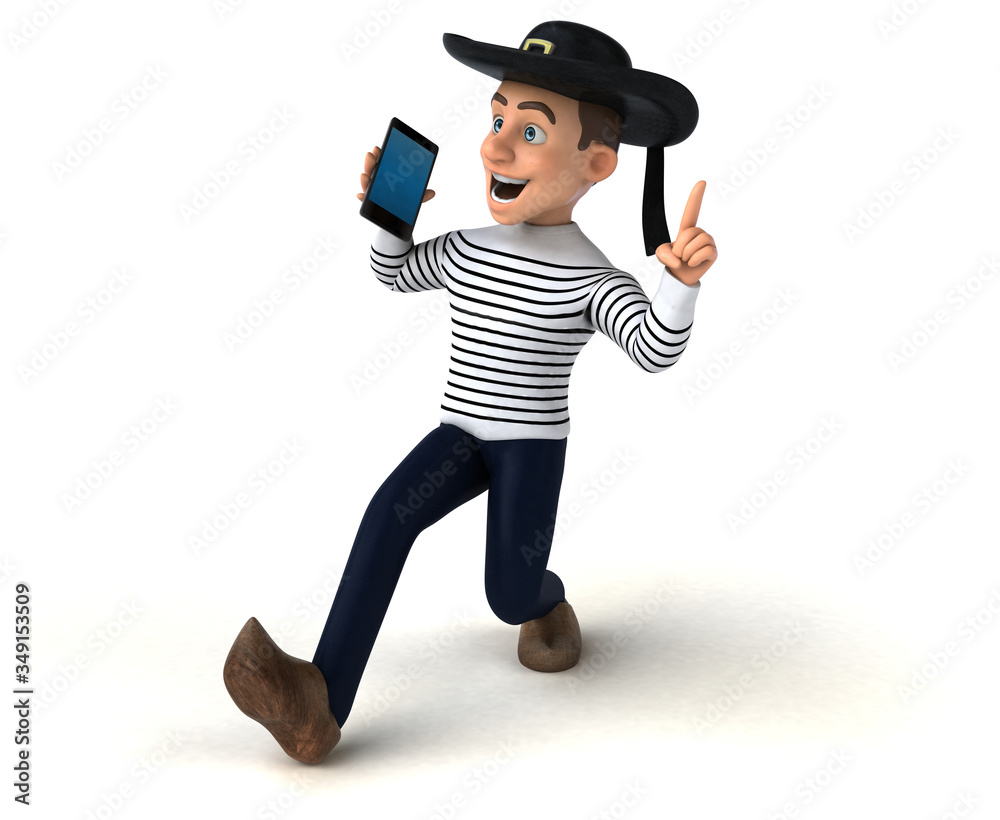 Fun 3d cartoon breton character Fun 3d cartoon breton character