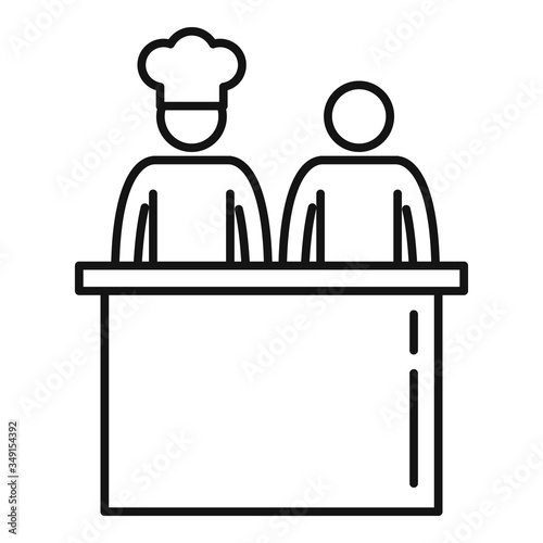 Cooking show icon. Outline cooking show vector icon for web design isolated on white background