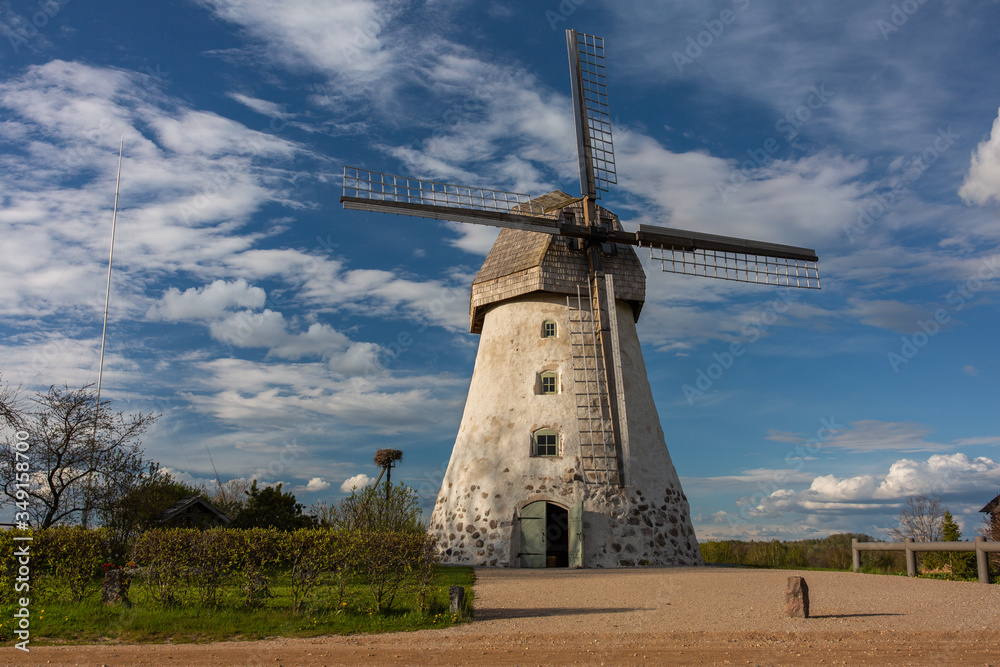Cit Araisi, Latvia. Old historic  windmill and nature.