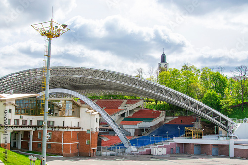 Vitebsk, Belarus-14 May 2020:The summer amphitheater is traditional scenic platform for popular festival Slavic Bazaar