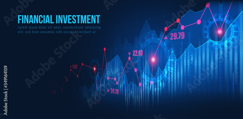 Stock market or forex trading graph in graphic concept suitable for financial investment or Economic trends business idea and all art work design. Abstract finance background. Vector illustration