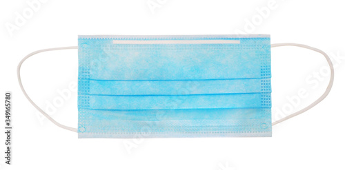 Medical use surgical face mask for protect against coronavirus and bacteria. 3 layer protective surgical mask isolated - image