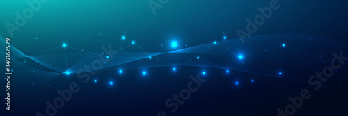 Abstract connecting dots, Polygonal background, technology design, vector illustrator