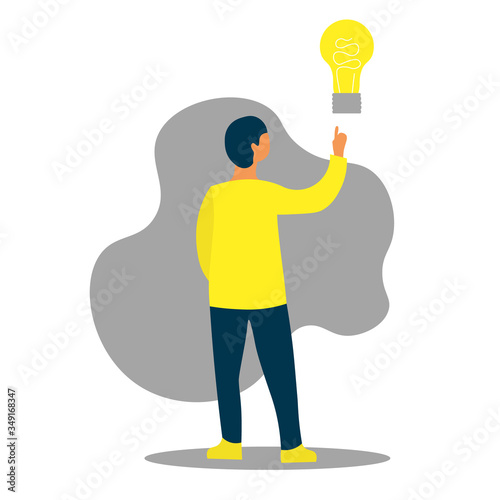 Male character with smm symbols. representative of 
successful business social media marketing compaing. 
Creative and ideological developer. Cute vector illustration in flat style. 