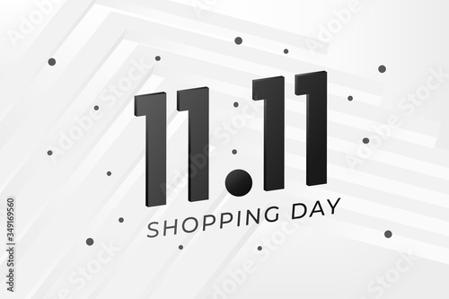 11.11 Shopping day sale banner, poster and flyer design. Global shopping world day Sale on colorful background. vector