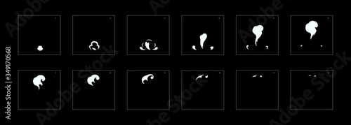 Explosion Smoke effect. Explosion Animation effect. Animation Sprite sheet for games, cartoon or animation. vector style animation effect 1013.